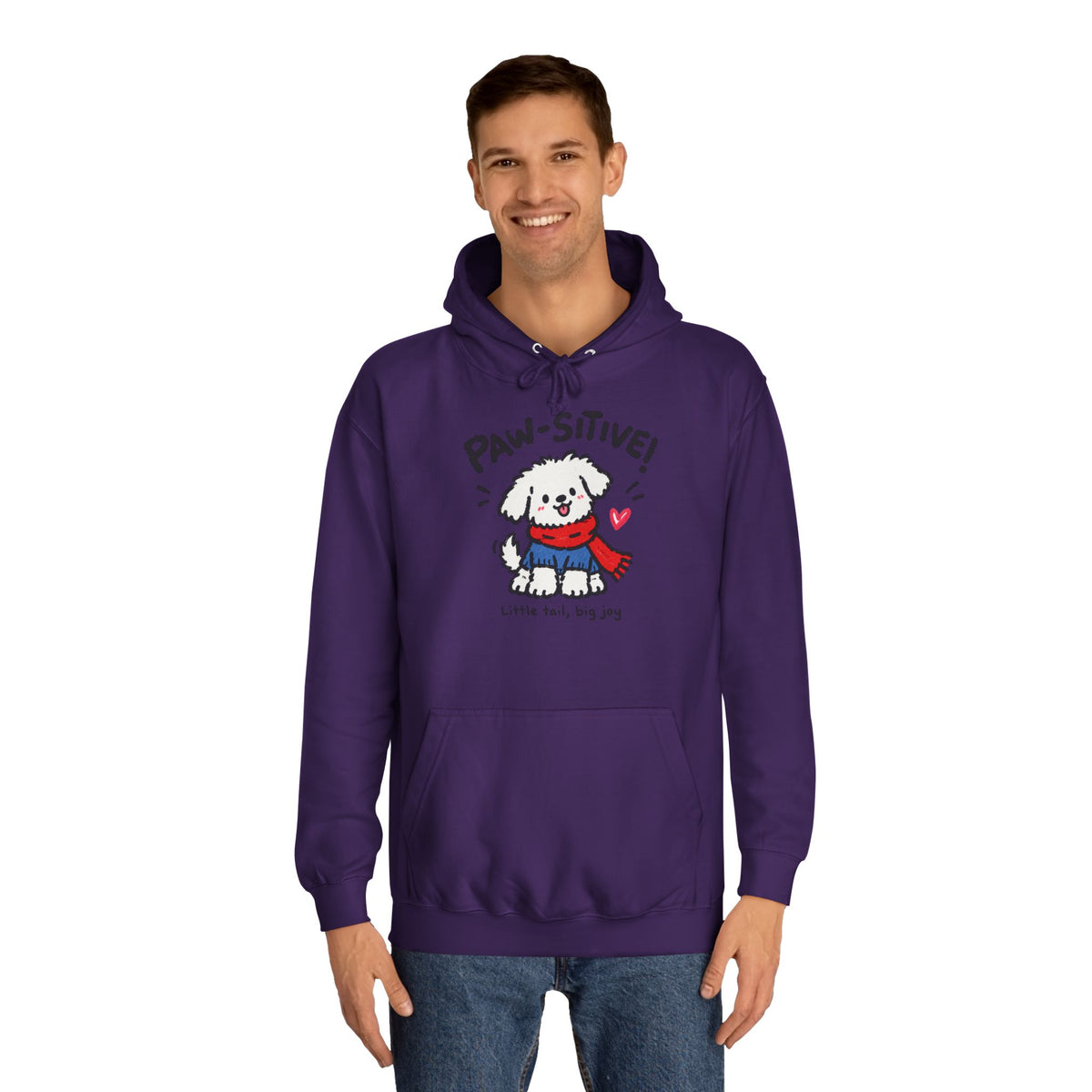 Paw-sitive Puppy Hoodie – "Stay Happy" Cute Dog Graphic Hoodie