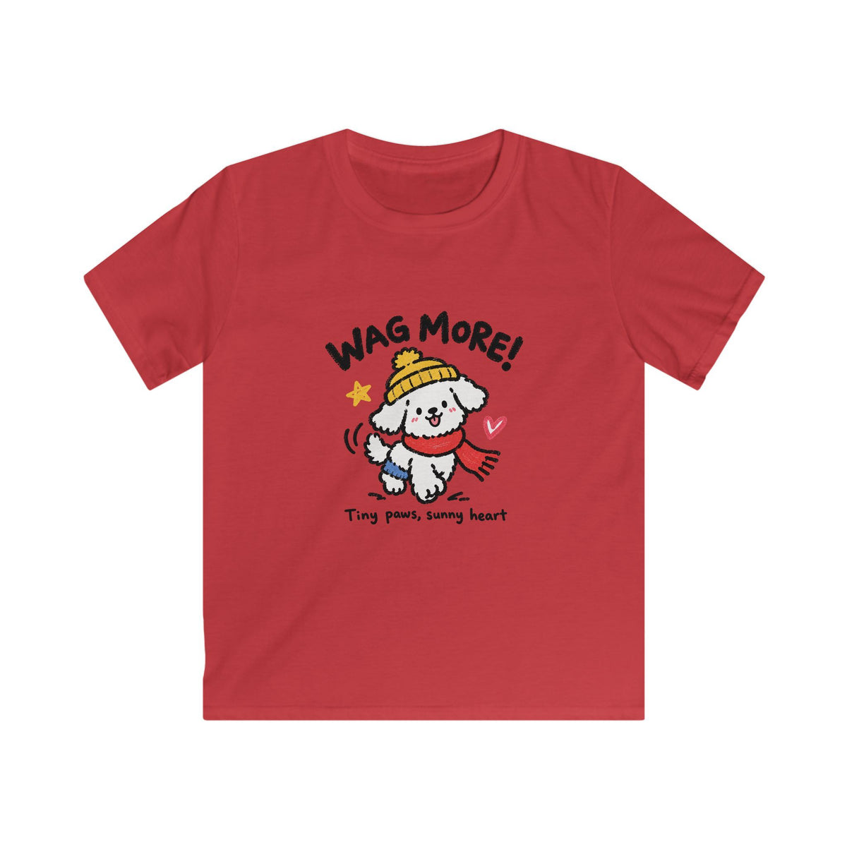 Kids Tee — 'Wag More! Keep Wagging' Cute Puppy Graphic Shirt