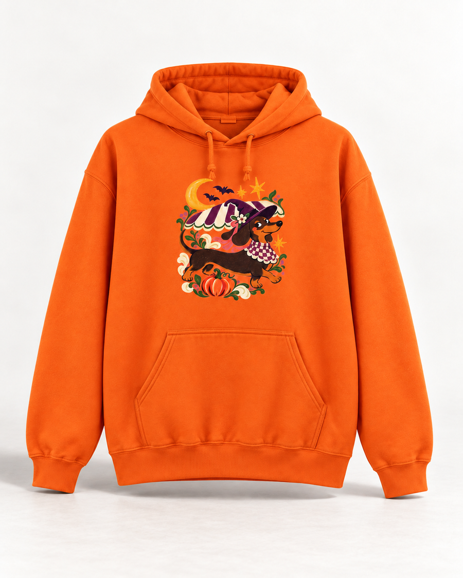 Mondlicht-Dackel Hoodie – Kuscheliger Halloween-Begleiter
