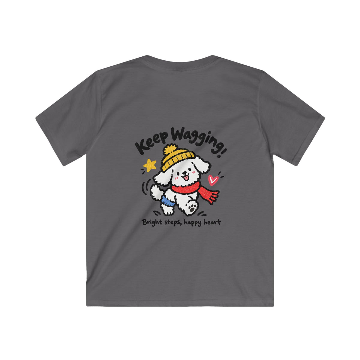 Kids Tee — 'Wag More! Keep Wagging' Cute Puppy Graphic Shirt