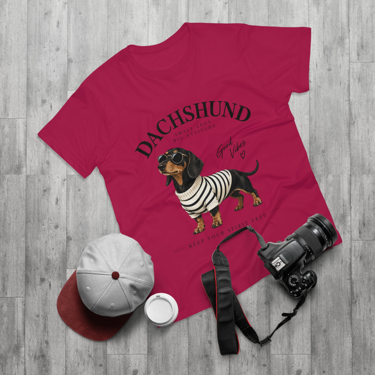 Dachshund T-Shirt - "Small Legs, Big Attitude" Graphic Tee (Good Vibes)