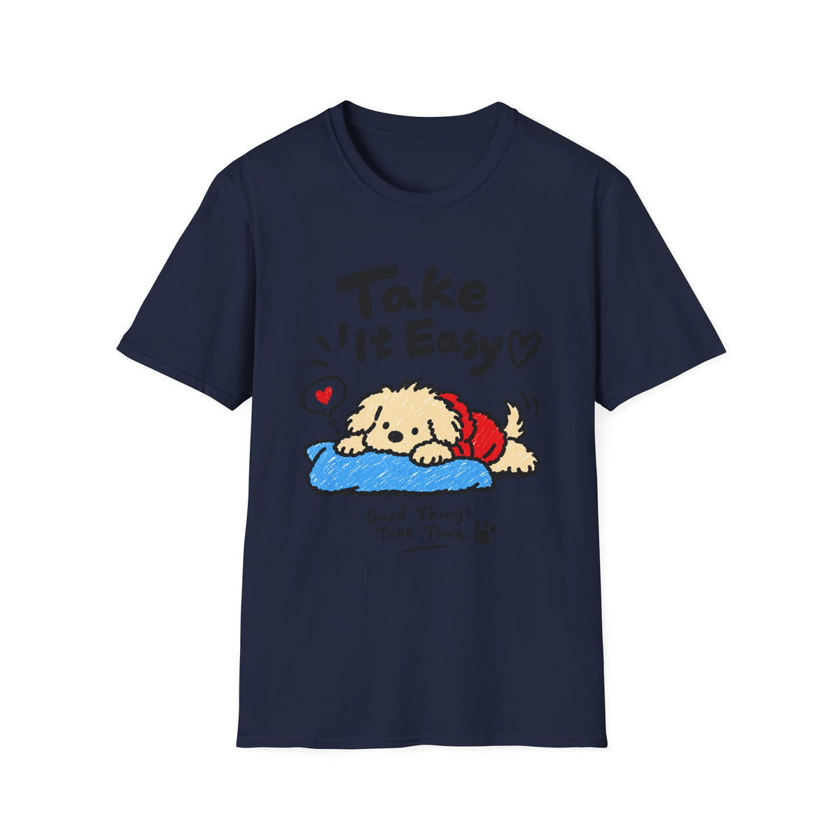 Personalisiertes Haustier-T-Shirt „Take It Easy“ – Foto & Name