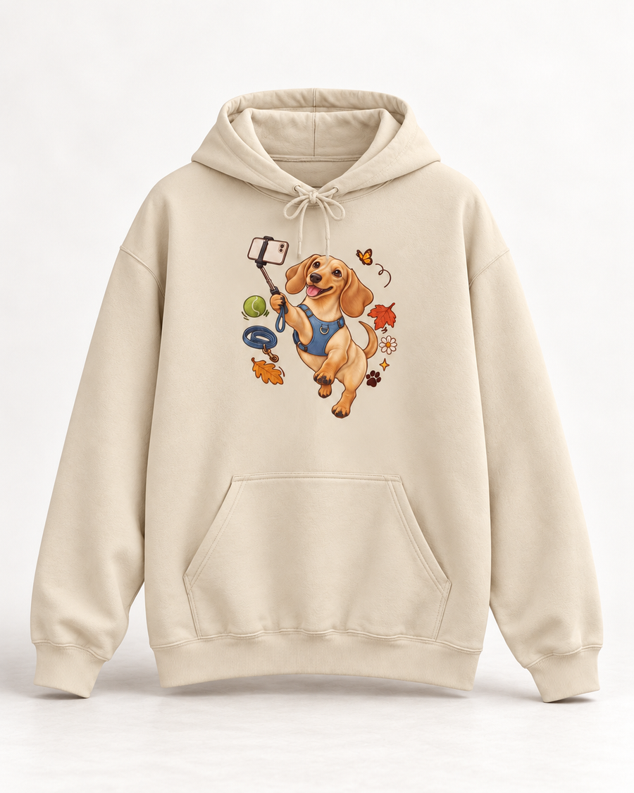 Selfie-Dackel Hoodie – Kuscheliger Alltagsbegleiter
