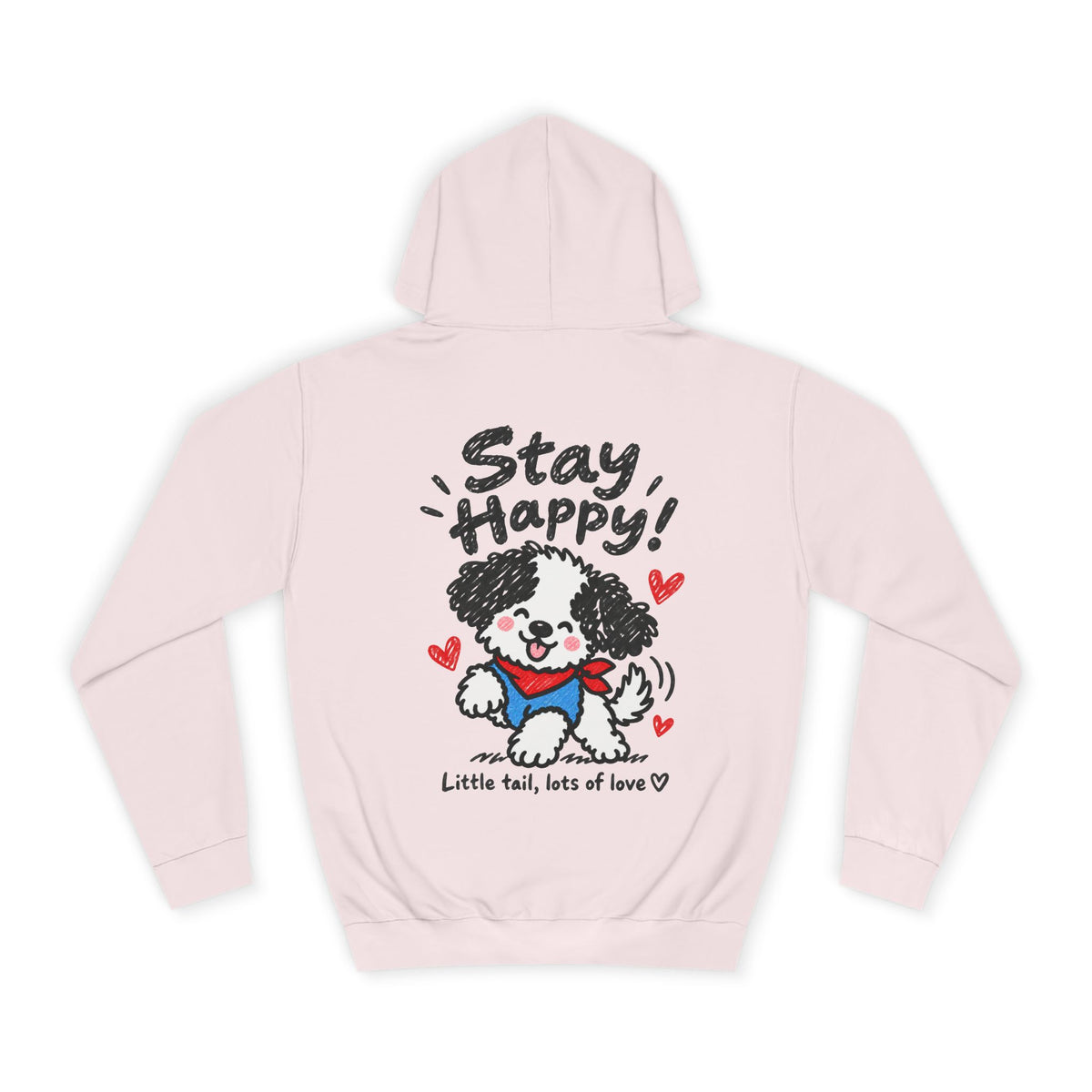 Paw-sitive Puppy Hoodie – "Stay Happy" Cute Dog Graphic Hoodie