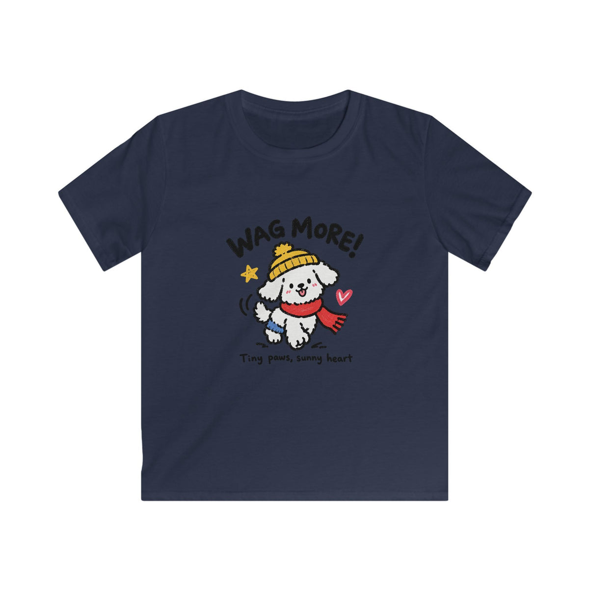 Kids Tee — 'Wag More! Keep Wagging' Cute Puppy Graphic Shirt