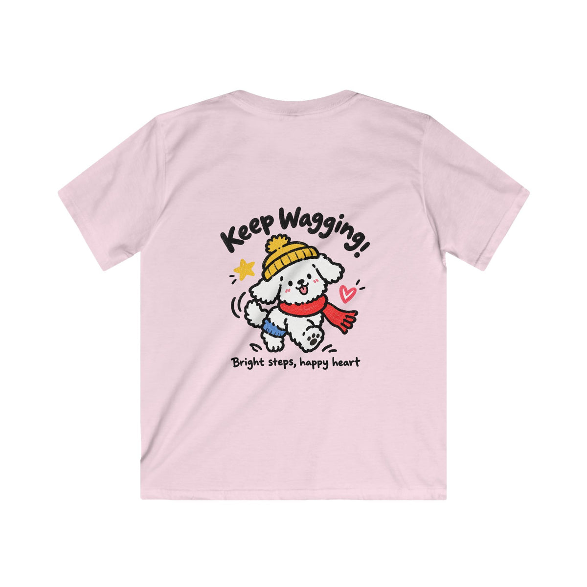 Kids Tee — 'Wag More! Keep Wagging' Cute Puppy Graphic Shirt