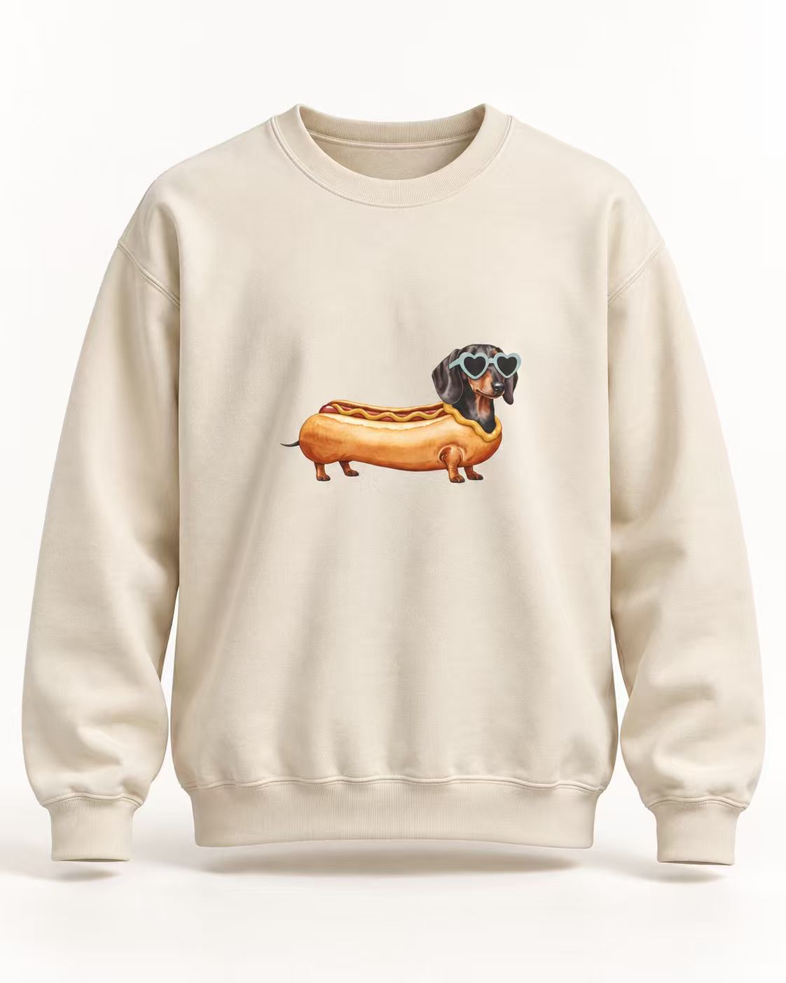 Hotdog-Dackel Sweatshirt – Verspieltes Würstchenhund-Motiv