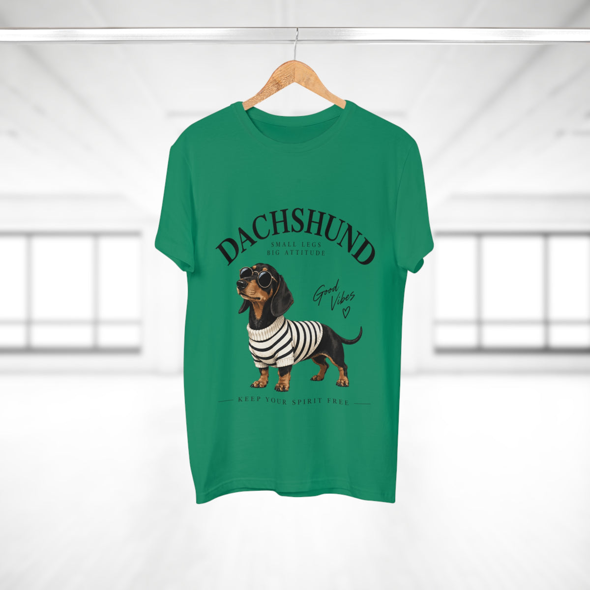 Dachshund T-Shirt - "Small Legs, Big Attitude" Graphic Tee (Good Vibes)