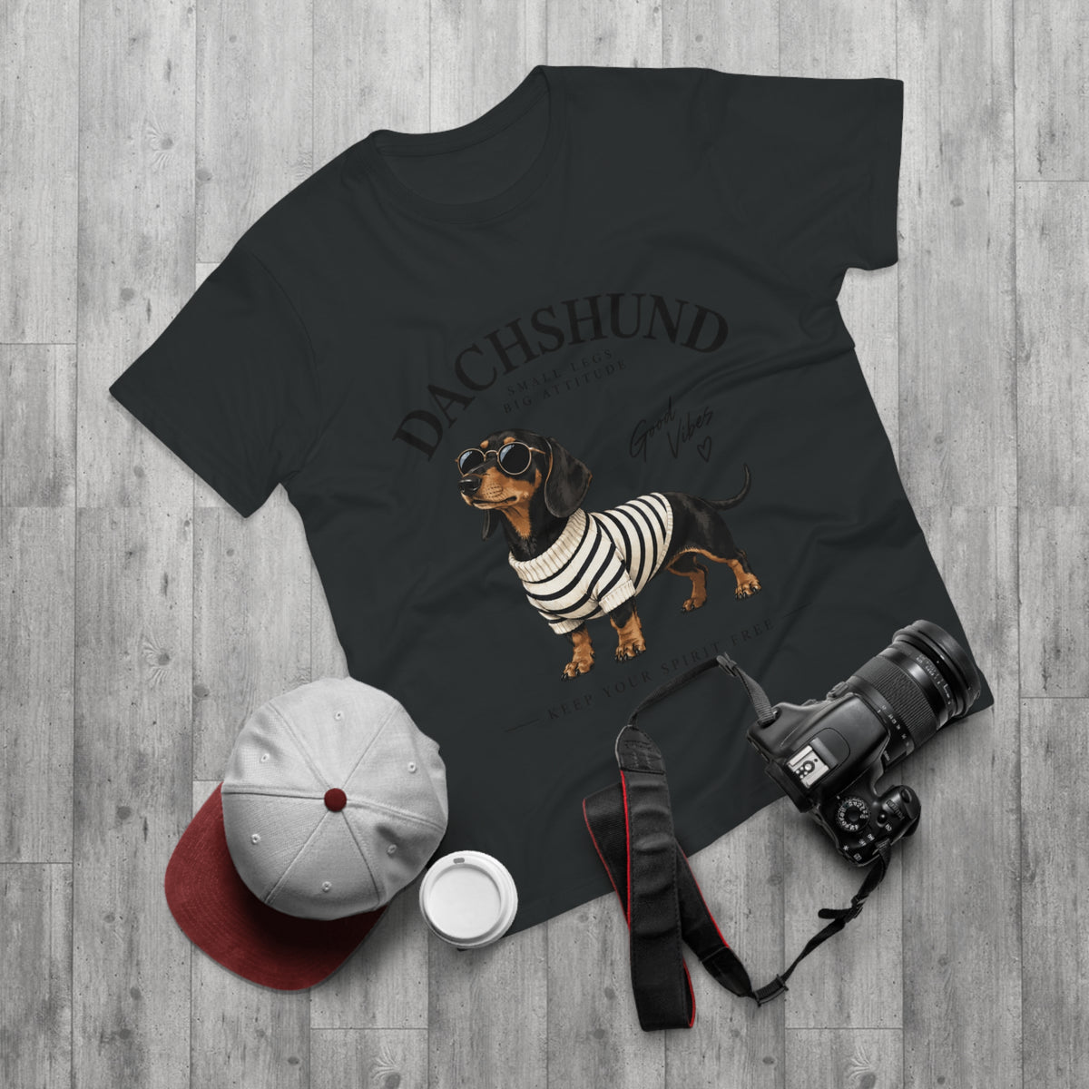 Dachshund T-Shirt - "Small Legs, Big Attitude" Graphic Tee (Good Vibes)