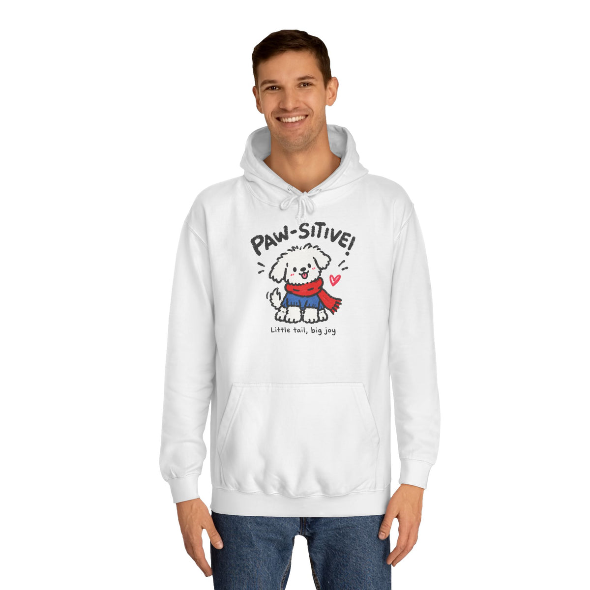 Paw-sitive Puppy Hoodie – "Stay Happy" Cute Dog Graphic Hoodie