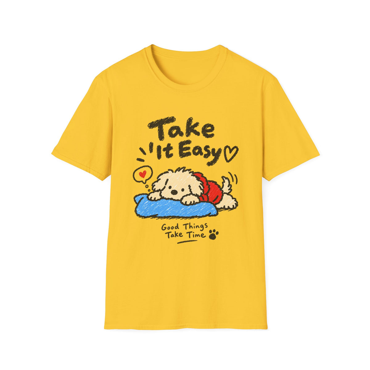 Personalisiertes Haustier-T-Shirt „Take It Easy“ – Foto & Name