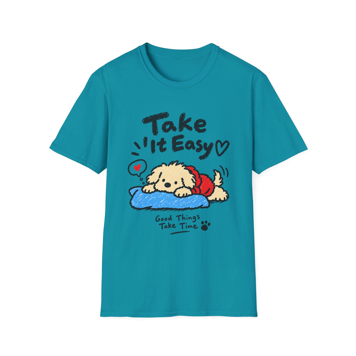Personalisiertes Haustier-T-Shirt „Take It Easy“ – Foto & Name