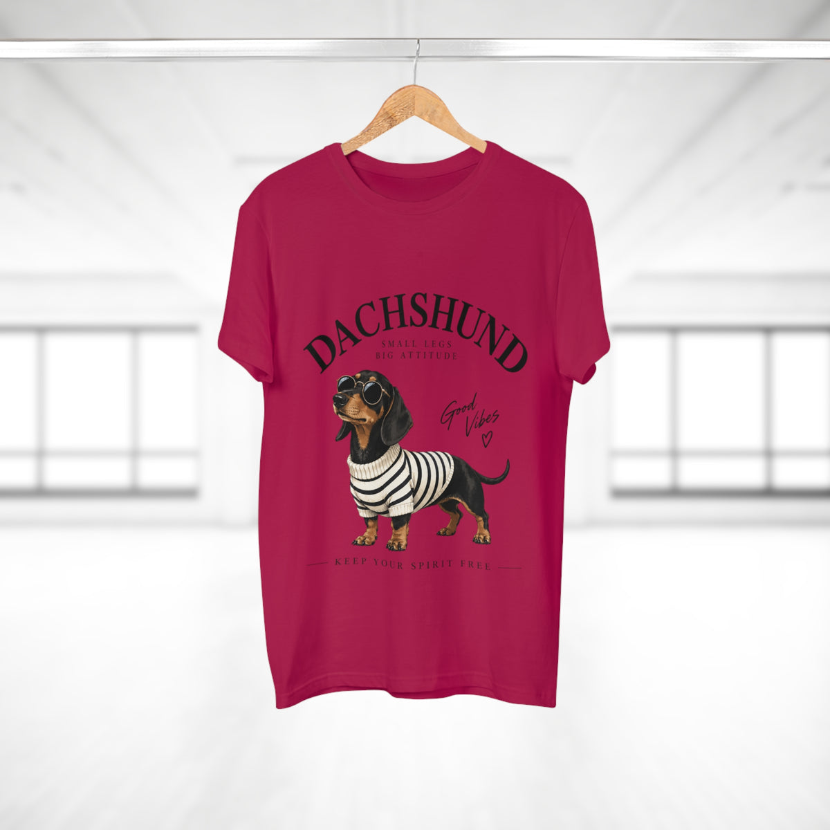 Dachshund T-Shirt - "Small Legs, Big Attitude" Graphic Tee (Good Vibes)