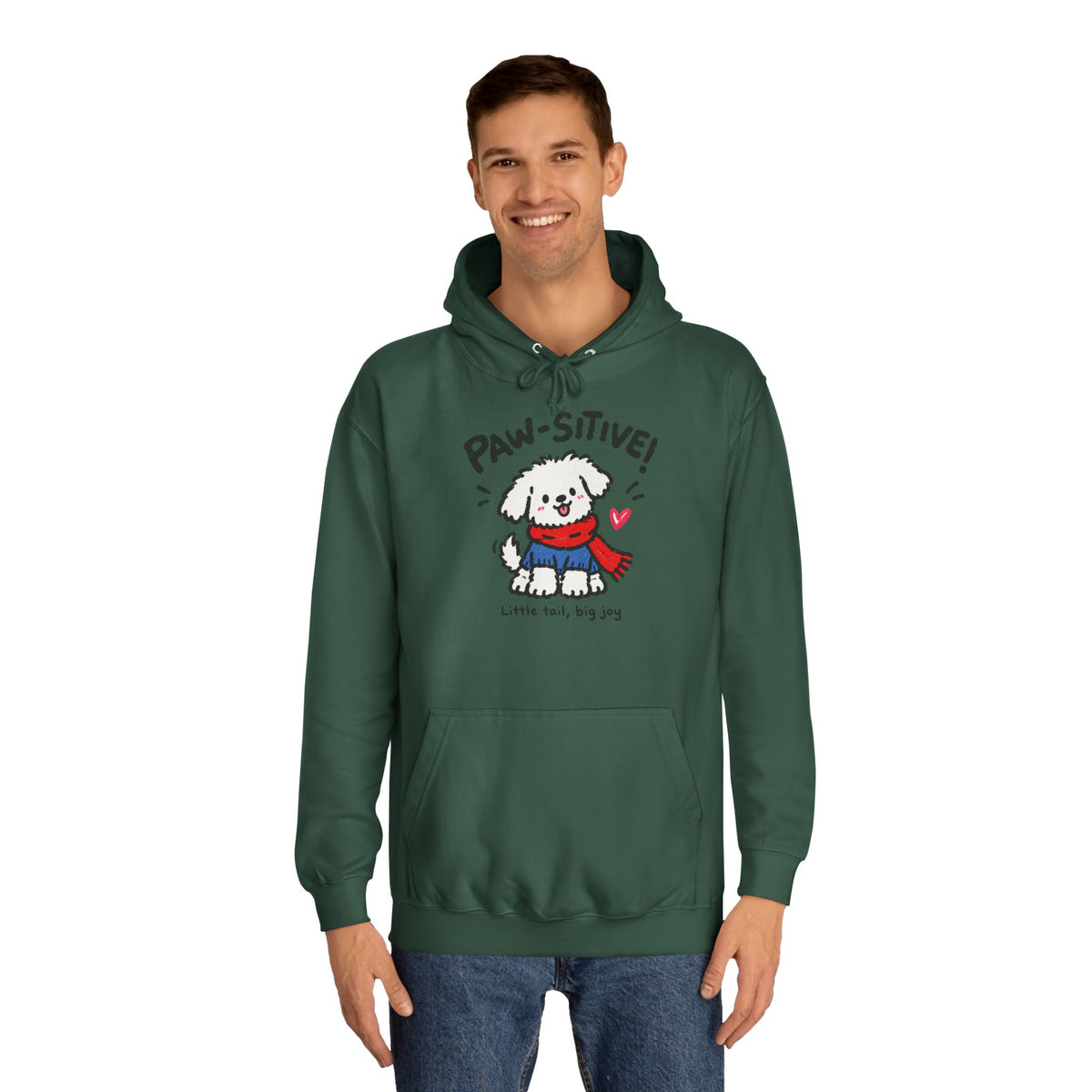 Paw-sitive Puppy Hoodie – "Stay Happy" Cute Dog Graphic Hoodie