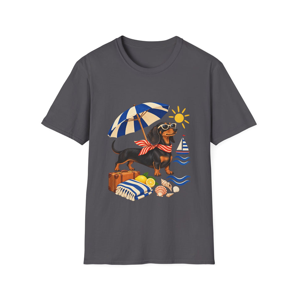 Strandpfoten-Dackel T-Shirt – Sonniges Urlaubsmotiv