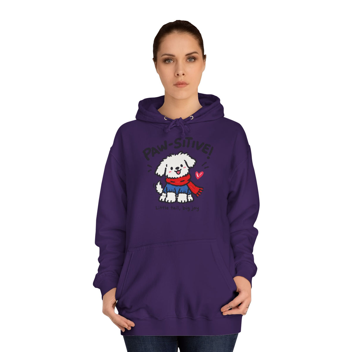 Paw-sitive Puppy Hoodie – "Stay Happy" Cute Dog Graphic Hoodie