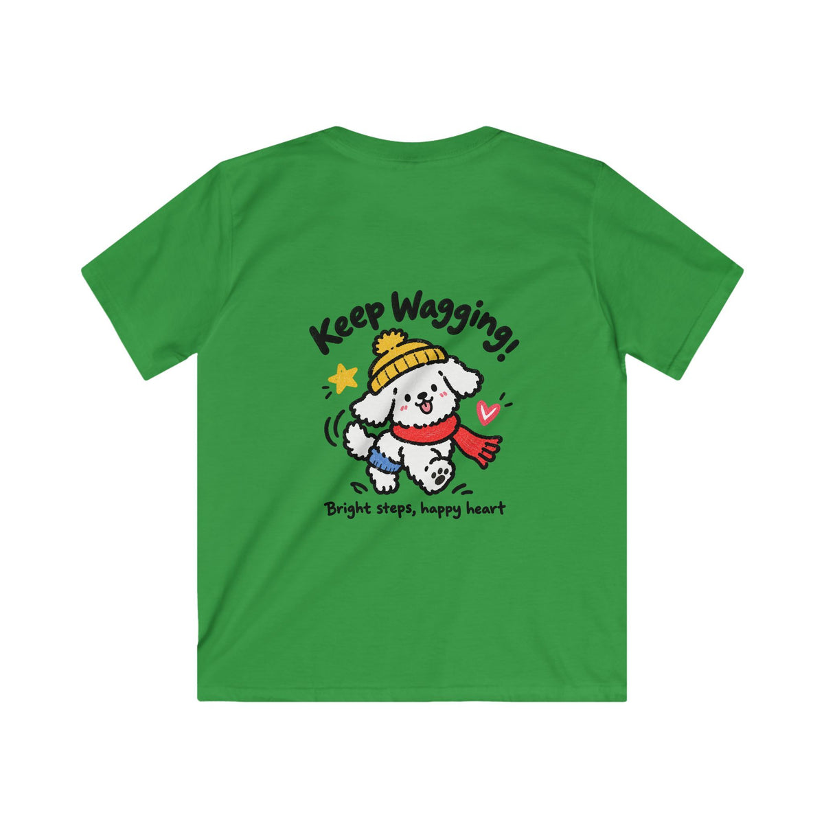 Kids Tee — 'Wag More! Keep Wagging' Cute Puppy Graphic Shirt