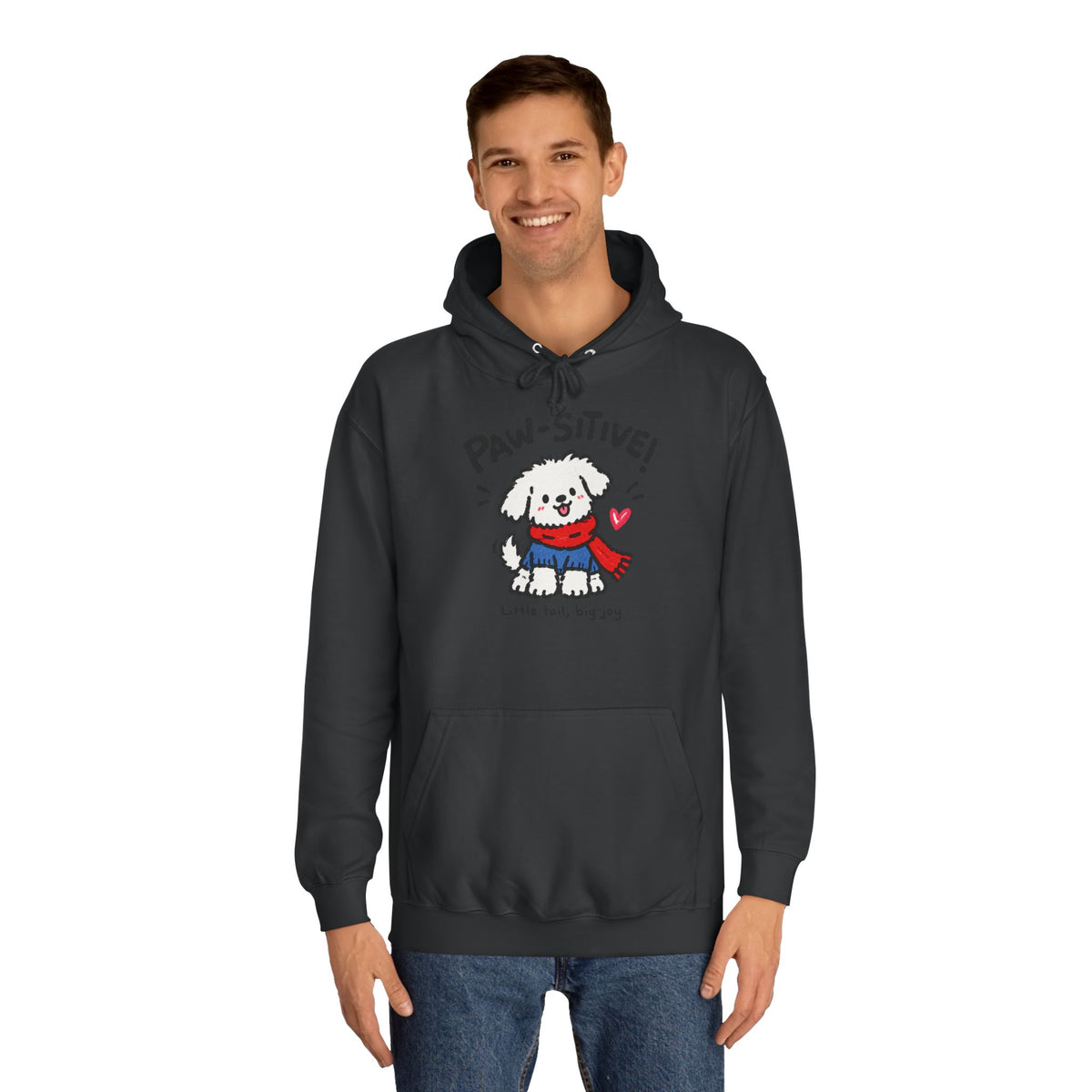 Paw-sitive Puppy Hoodie – "Stay Happy" Cute Dog Graphic Hoodie