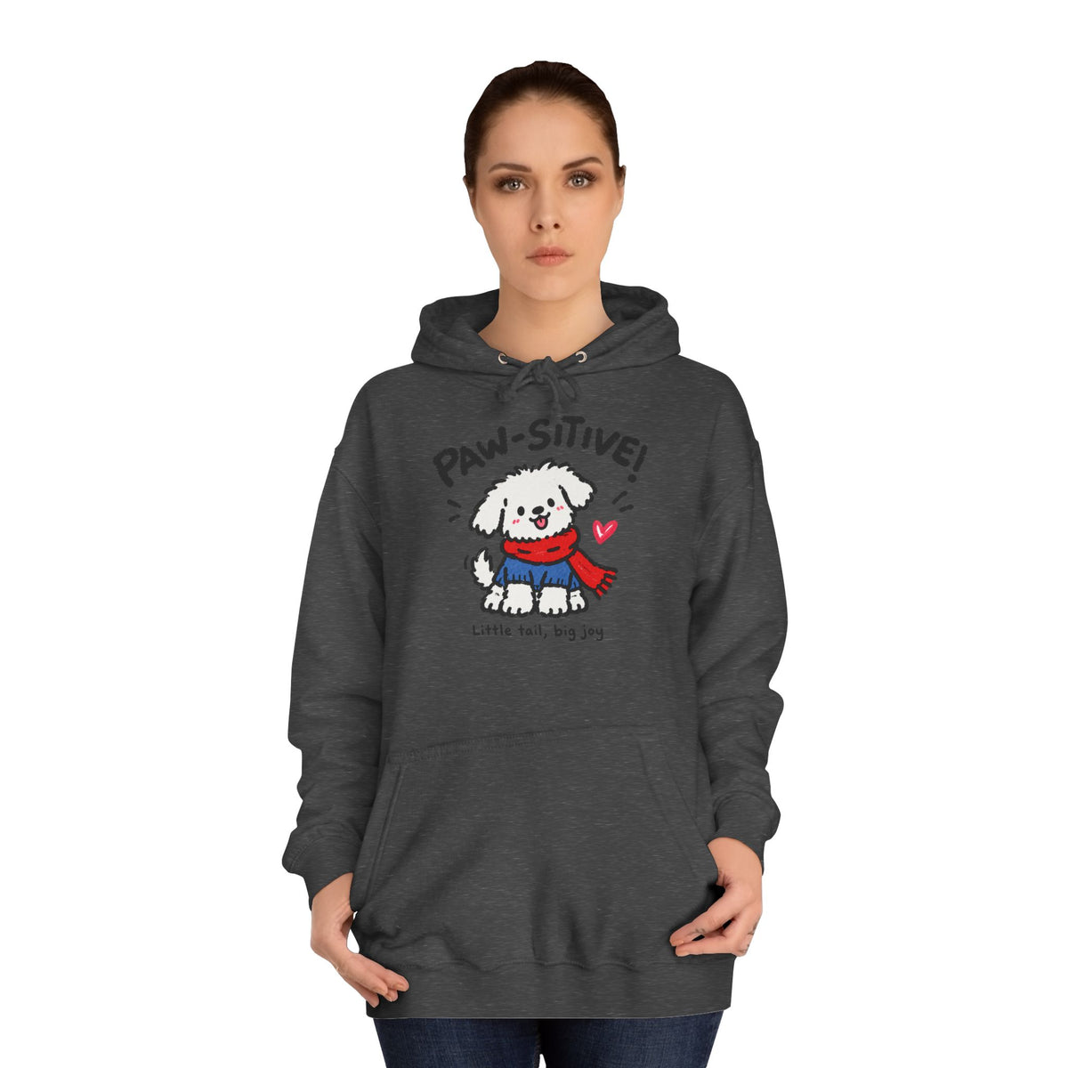 Paw-sitive Puppy Hoodie – "Stay Happy" Cute Dog Graphic Hoodie
