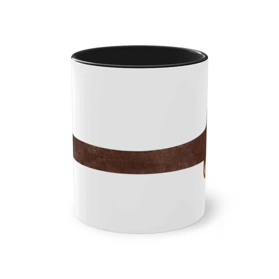 Red-Accent Dachshund Mug – Two-Tone 11 oz Cup
