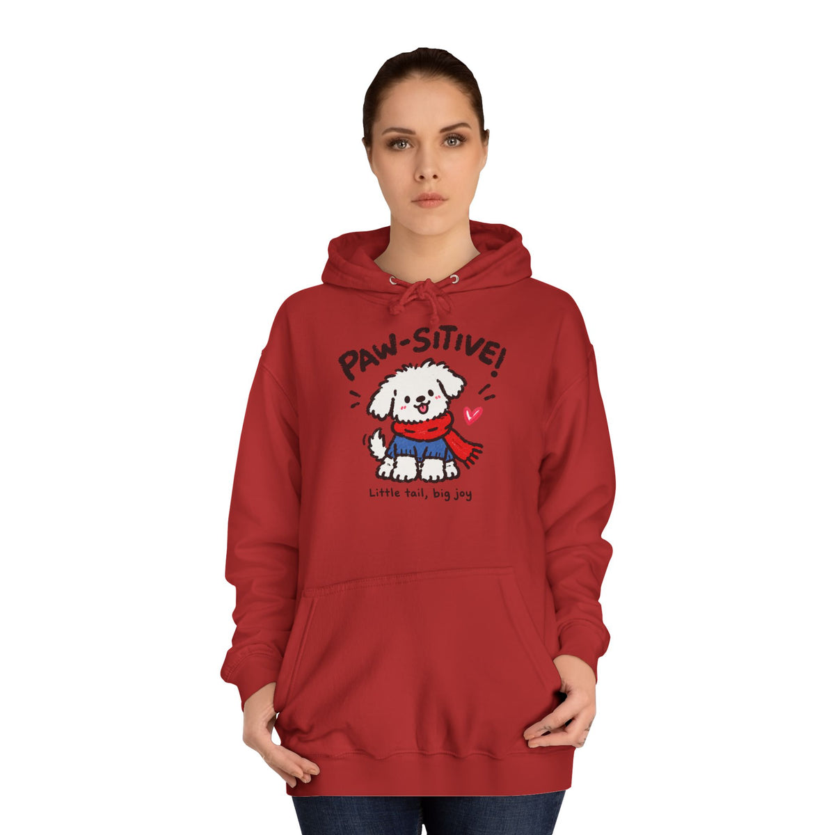 Paw-sitive Puppy Hoodie – "Stay Happy" Cute Dog Graphic Hoodie