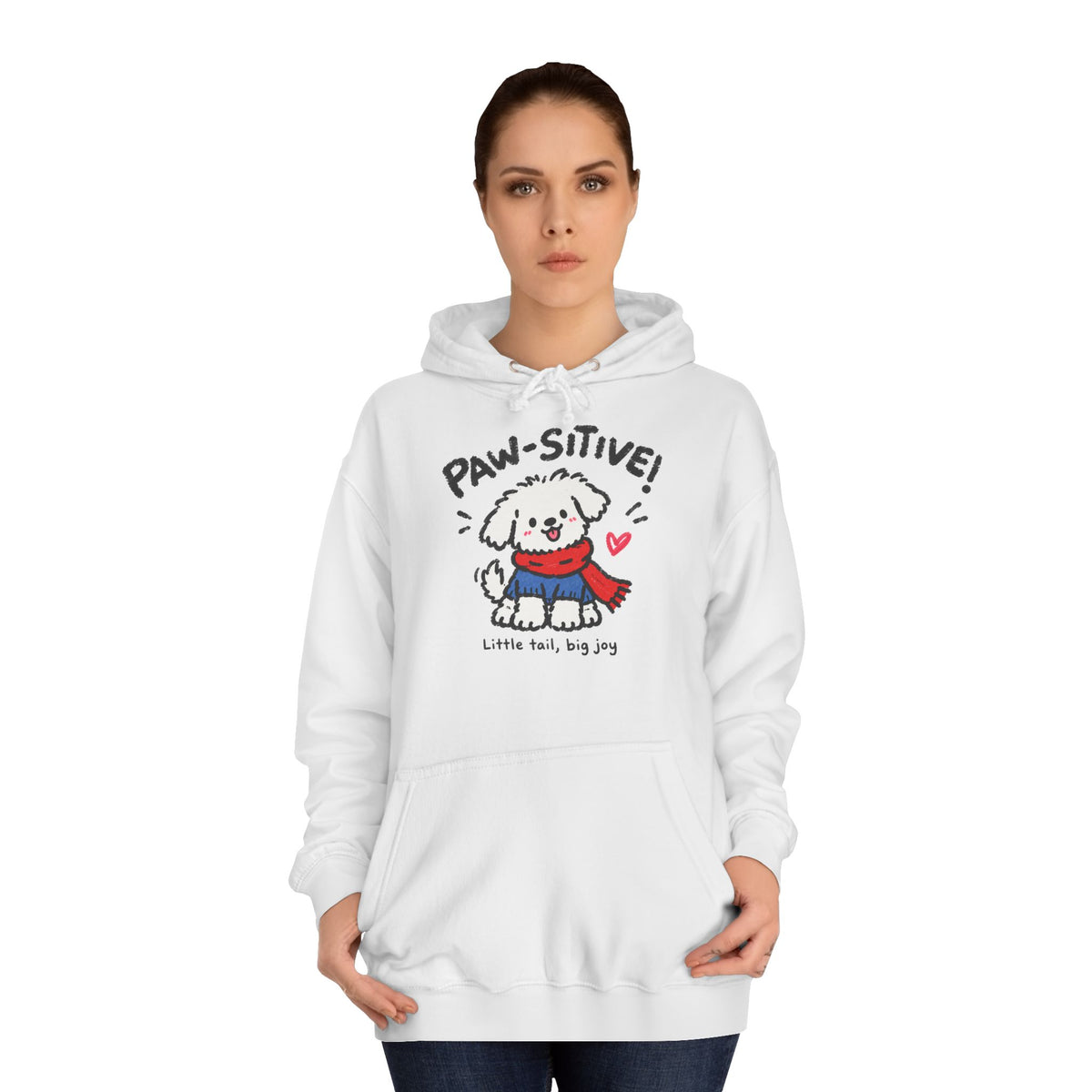 Paw-sitive Puppy Hoodie – "Stay Happy" Cute Dog Graphic Hoodie