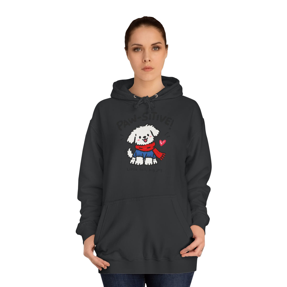 Paw-sitive Puppy Hoodie – "Stay Happy" Cute Dog Graphic Hoodie