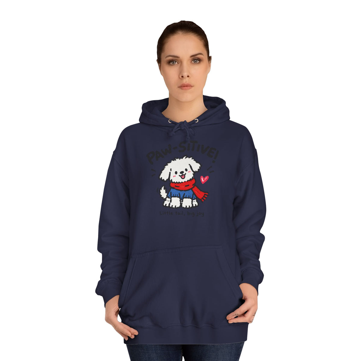 Paw-sitive Puppy Hoodie – "Stay Happy" Cute Dog Graphic Hoodie