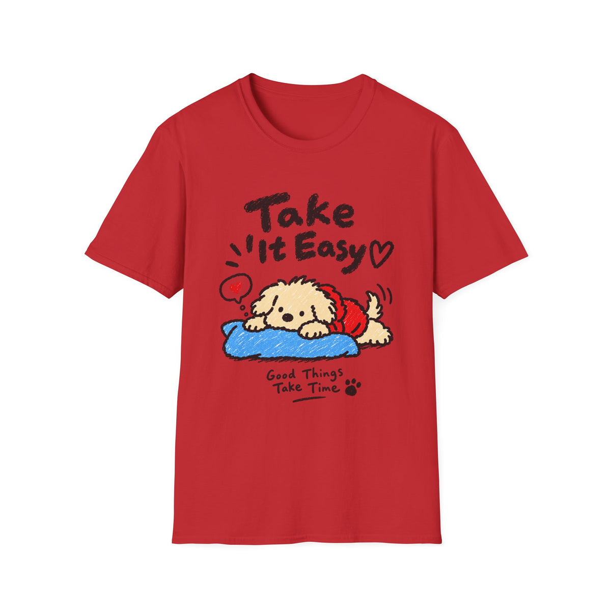 Personalisiertes Haustier-T-Shirt „Take It Easy“ – Foto & Name