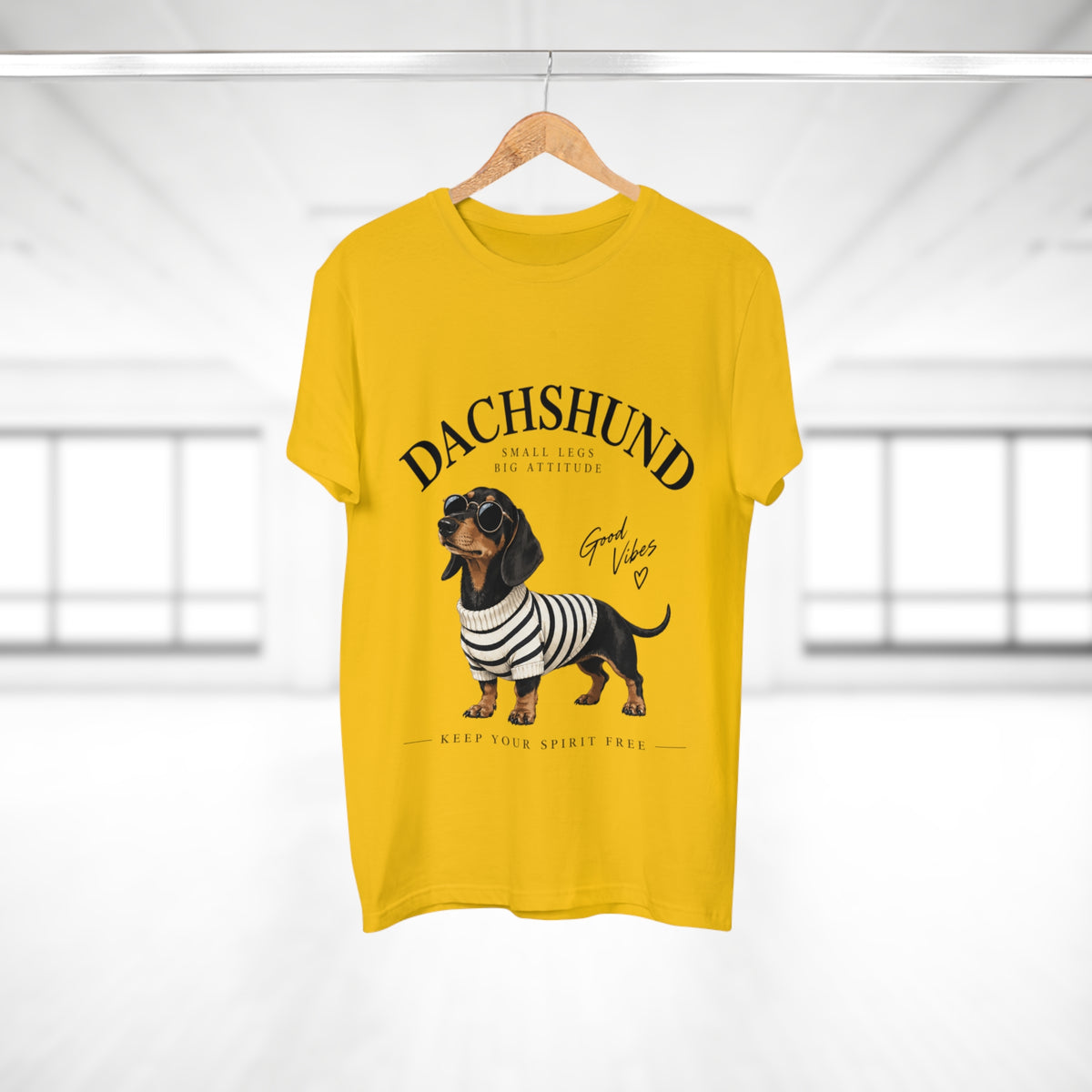 Dachshund T-Shirt - "Small Legs, Big Attitude" Graphic Tee (Good Vibes)