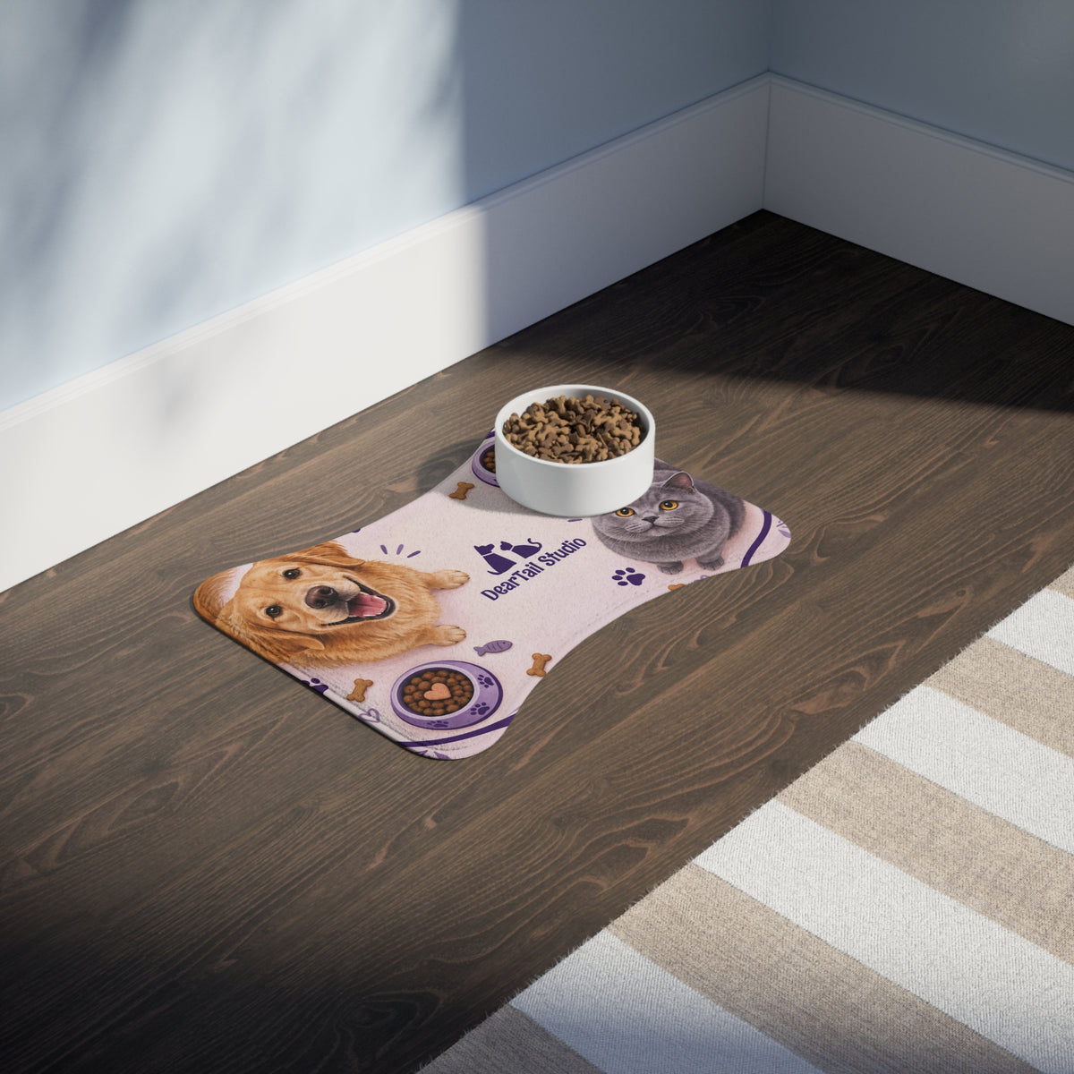 Personalized Pet Feeding Mat with Photo & Name