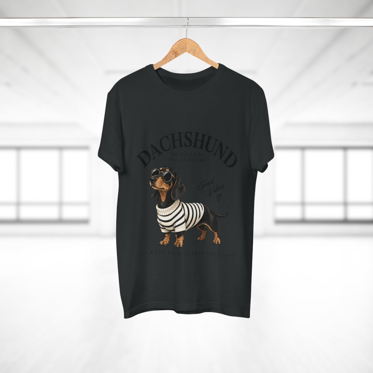 Dachshund T-Shirt - "Small Legs, Big Attitude" Graphic Tee (Good Vibes)