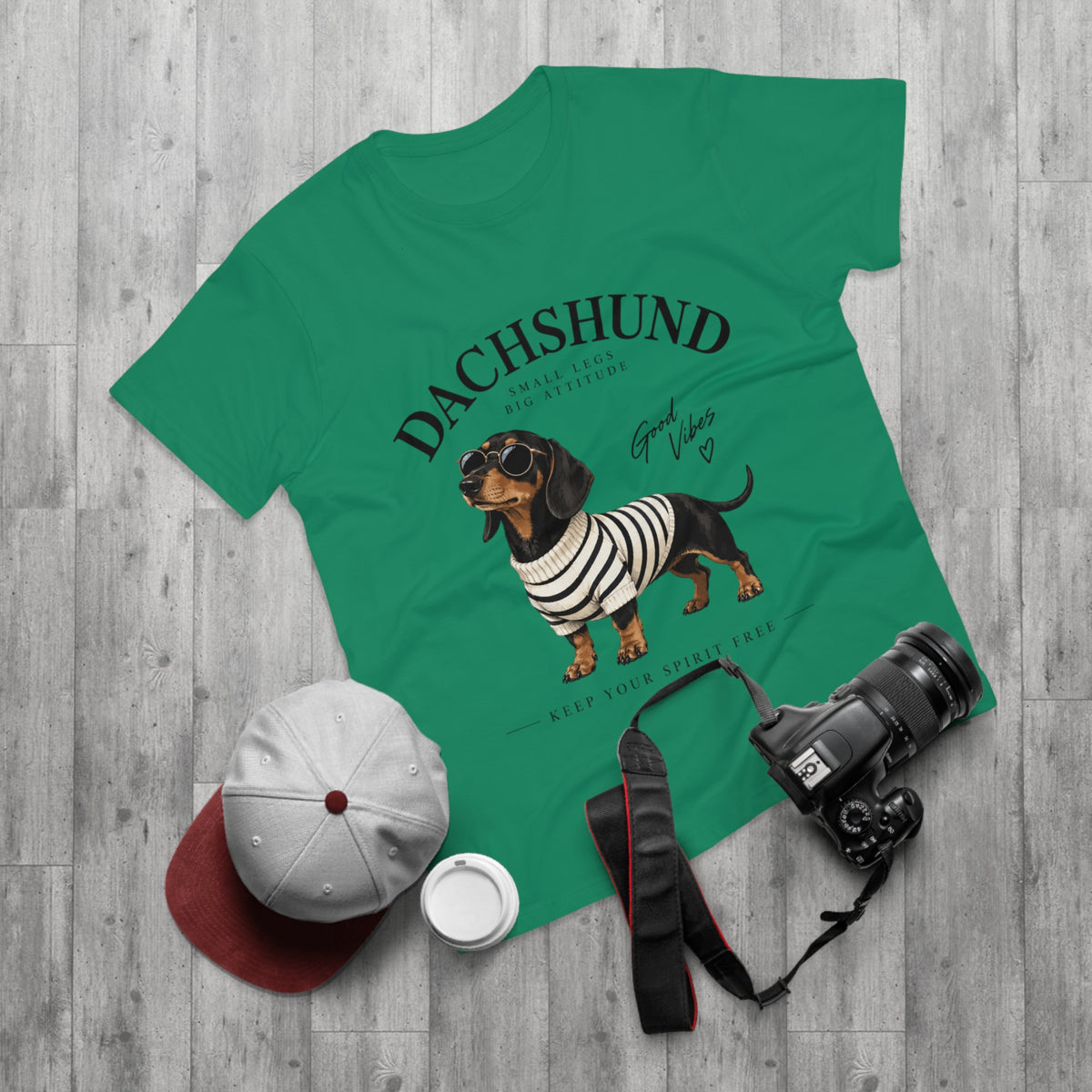 Dachshund T-Shirt - "Small Legs, Big Attitude" Graphic Tee (Good Vibes)