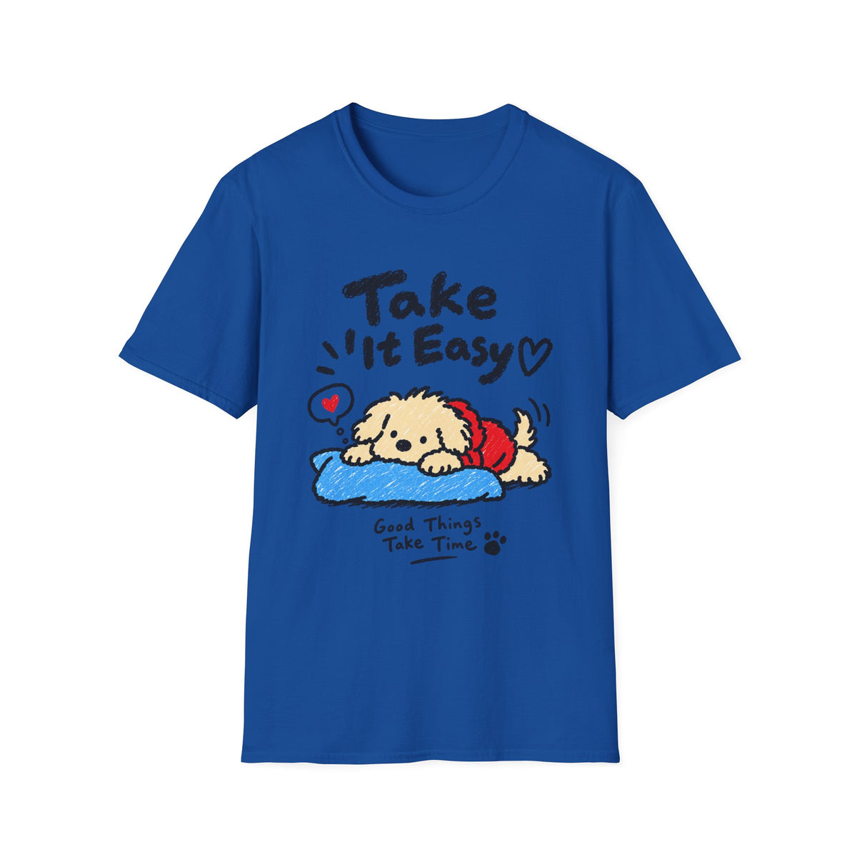 Personalisiertes Haustier-T-Shirt „Take It Easy“ – Foto & Name