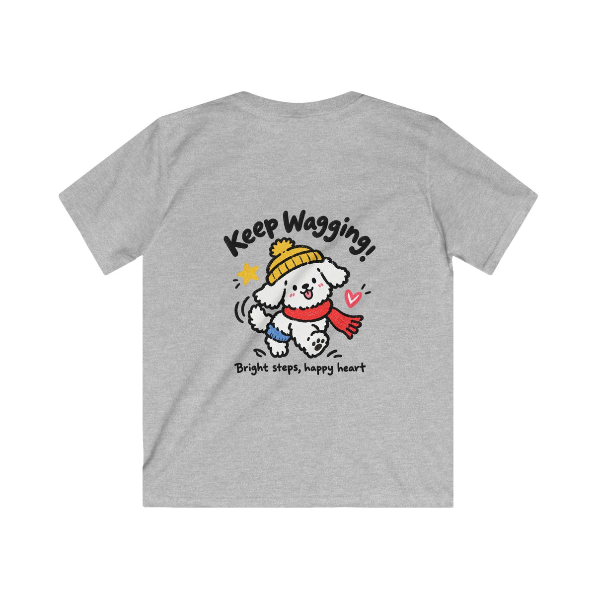 Kids Tee — 'Wag More! Keep Wagging' Cute Puppy Graphic Shirt