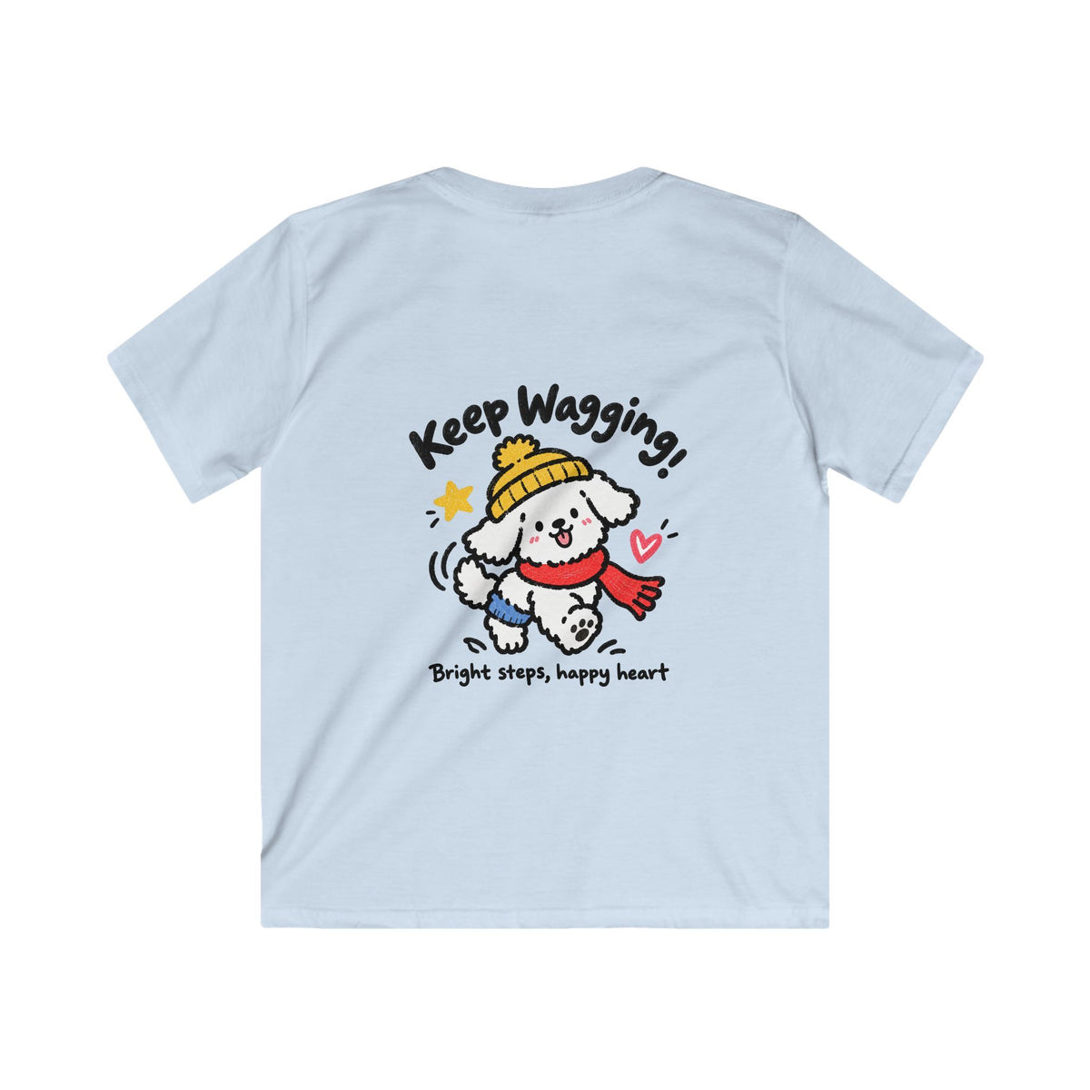Kids Tee — 'Wag More! Keep Wagging' Cute Puppy Graphic Shirt