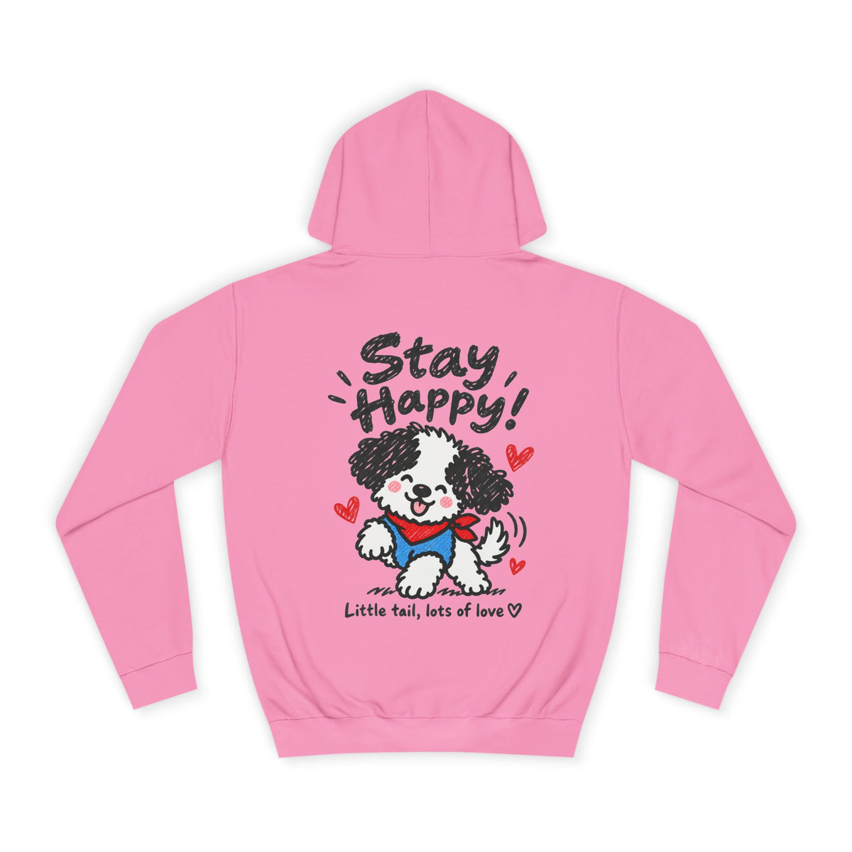 Paw-sitive Puppy Hoodie – "Stay Happy" Cute Dog Graphic Hoodie