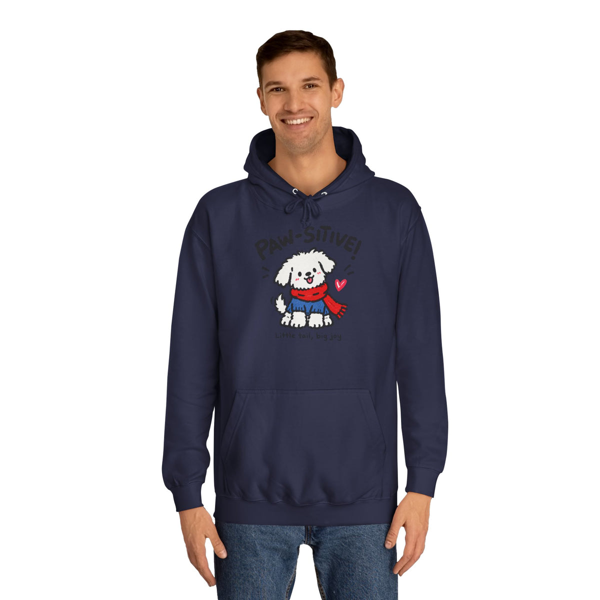 Paw-sitive Puppy Hoodie – "Stay Happy" Cute Dog Graphic Hoodie