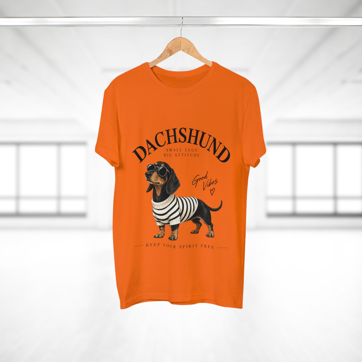 Dachshund T-Shirt - "Small Legs, Big Attitude" Graphic Tee (Good Vibes)
