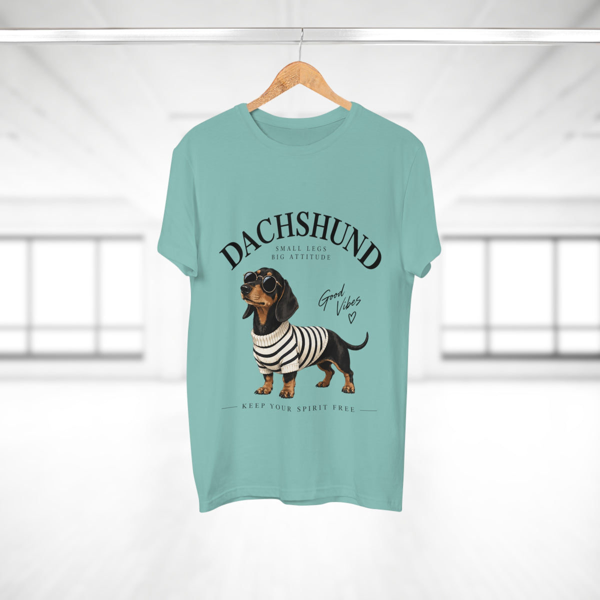 Dachshund T-Shirt - "Small Legs, Big Attitude" Graphic Tee (Good Vibes)