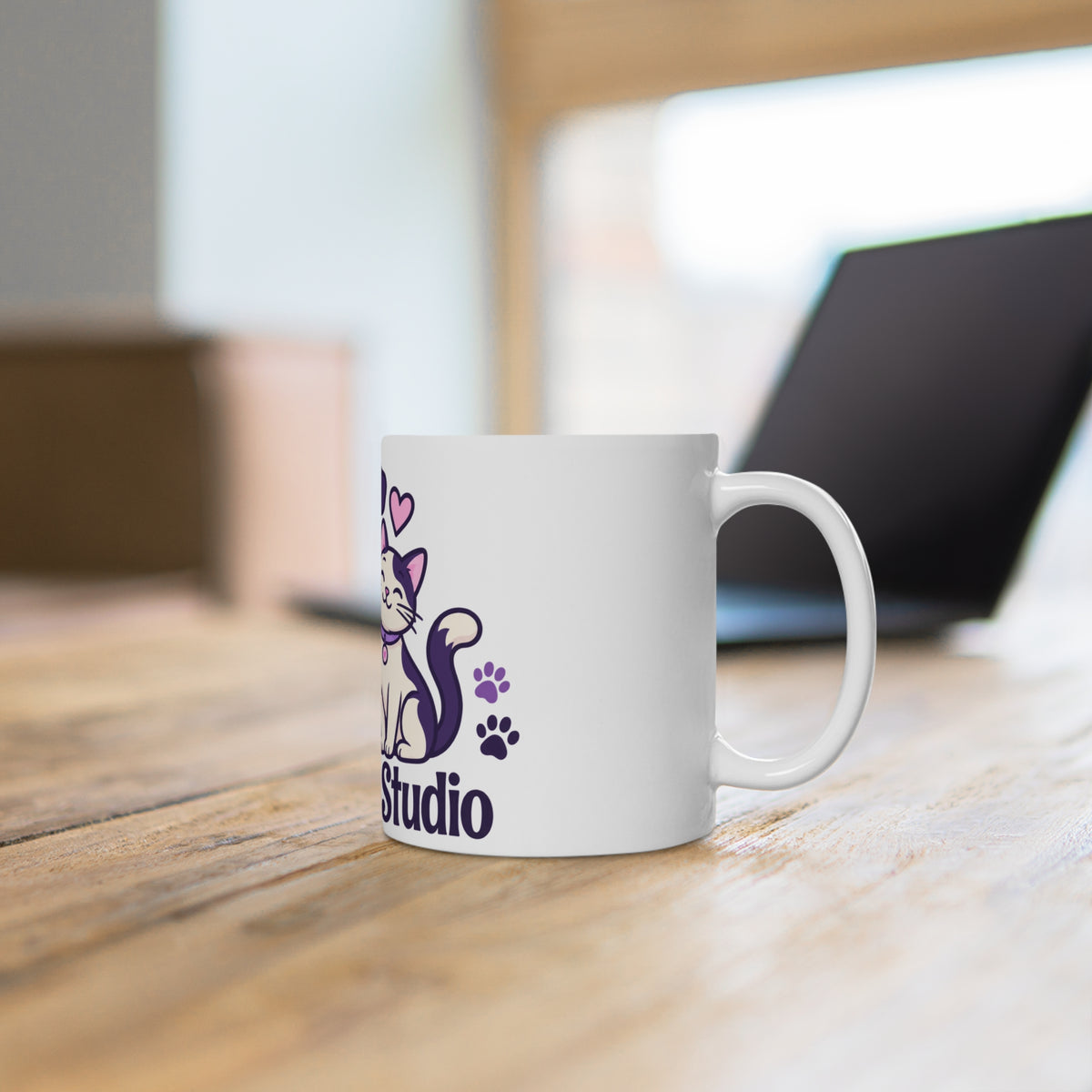 Cute Dog & Cat Ceramic Mug — 'DearTail Studio' Pet Lover Coffee Cup