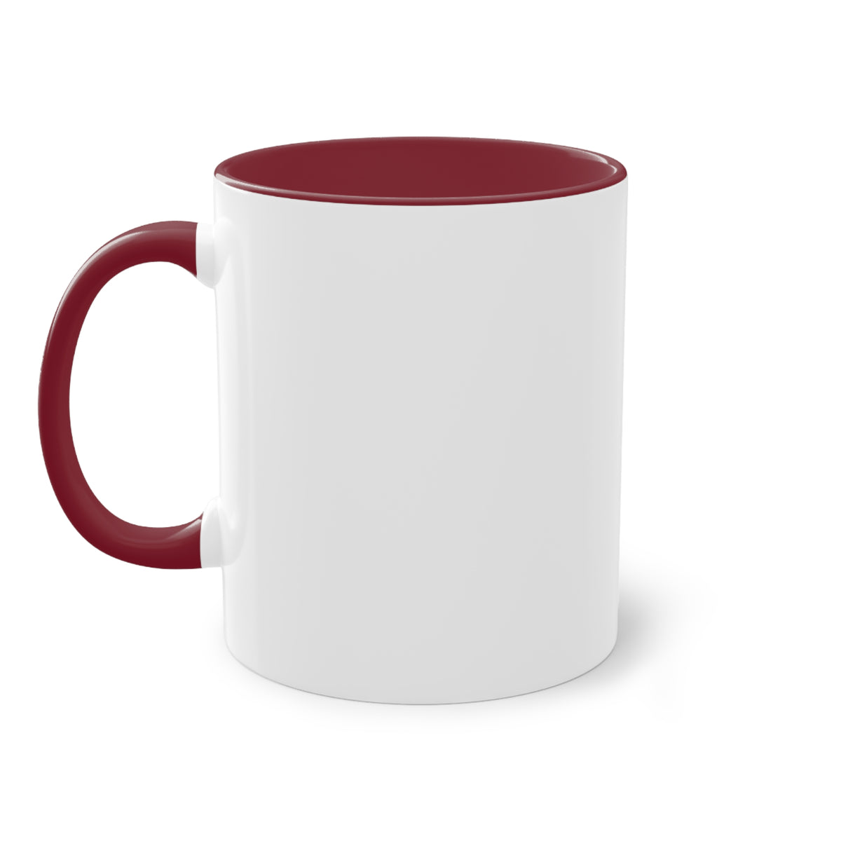 Dog Mom Coffee Mug — Cute Puppy in Rain Boots Two-Tone 11oz