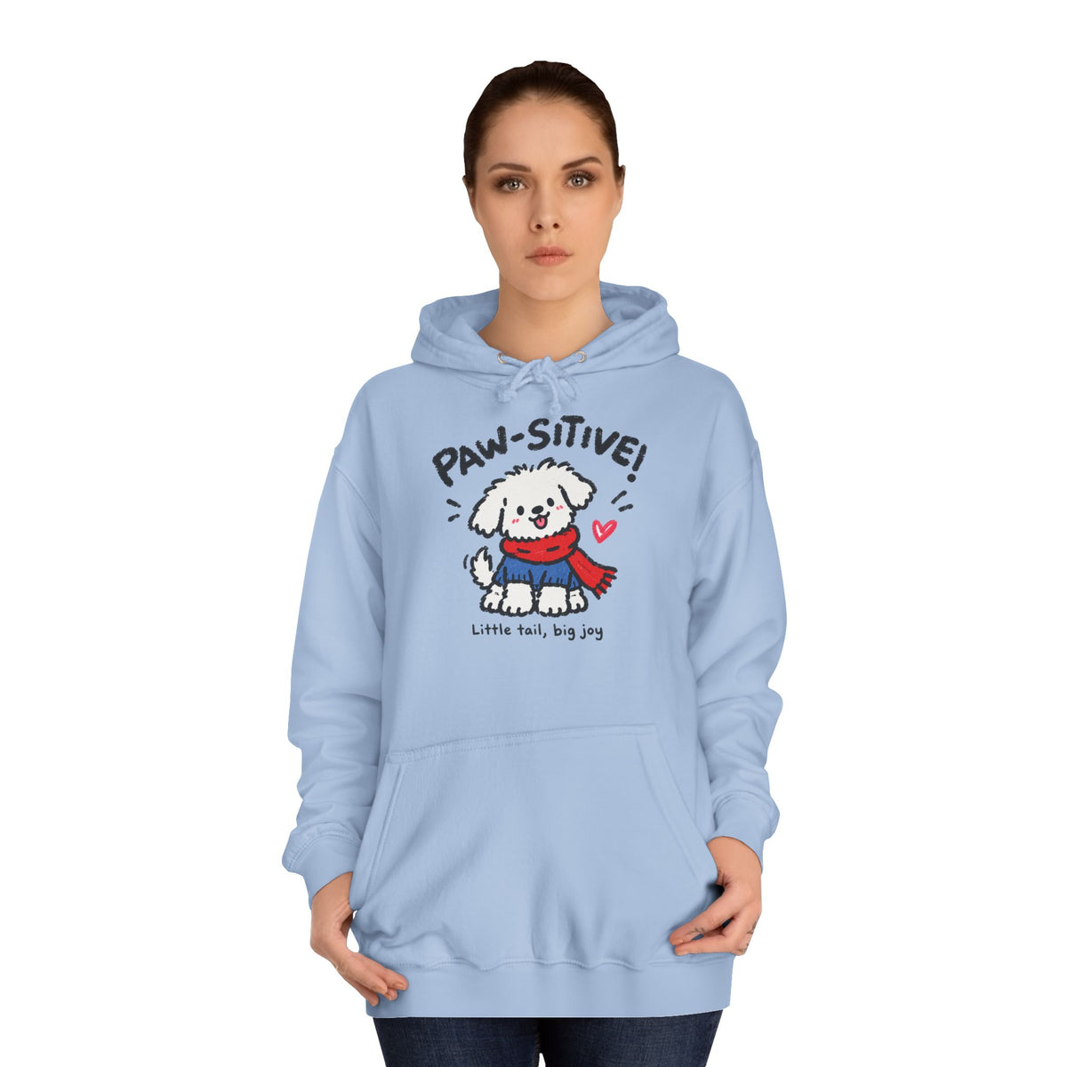 Paw-sitive Puppy Hoodie – "Stay Happy" Cute Dog Graphic Hoodie