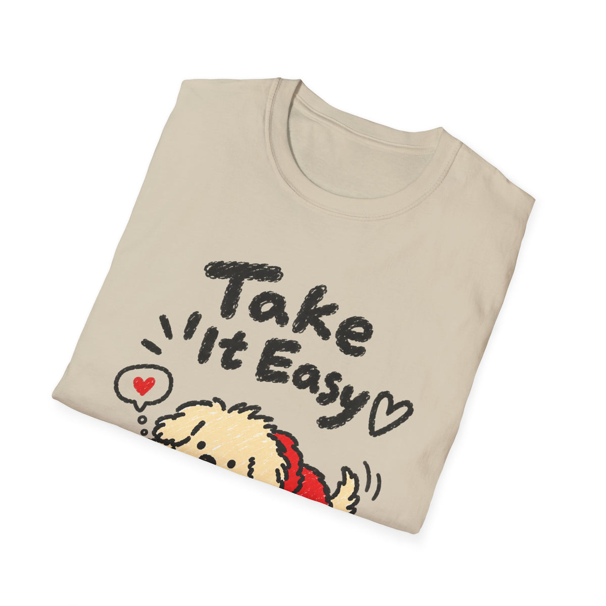 Personalisiertes Haustier-T-Shirt „Take It Easy“ – Foto & Name