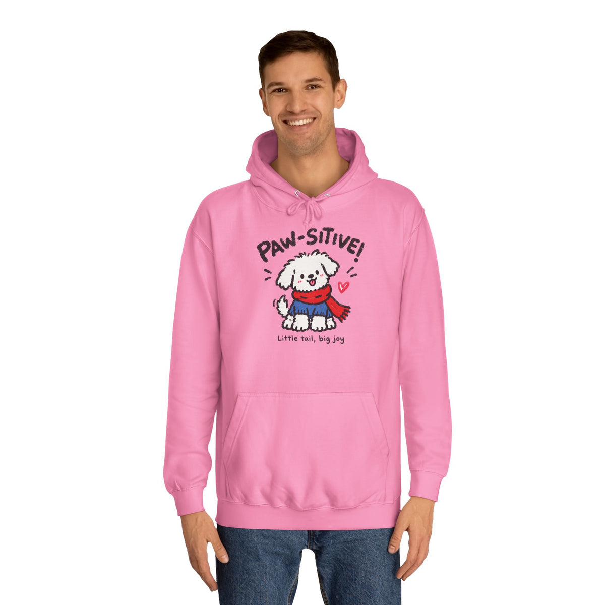 Paw-sitive Puppy Hoodie – "Stay Happy" Cute Dog Graphic Hoodie