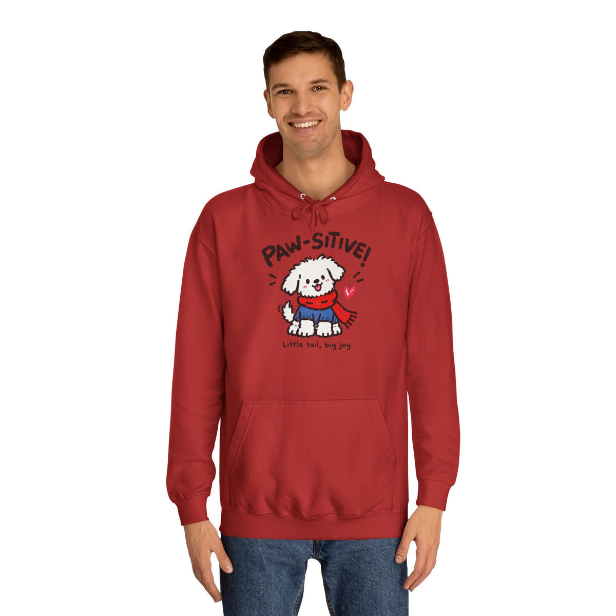 Paw-sitive Puppy Hoodie – "Stay Happy" Cute Dog Graphic Hoodie