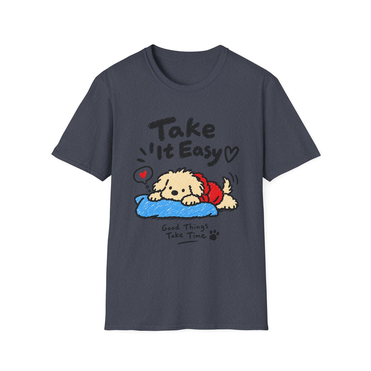 Personalisiertes Haustier-T-Shirt „Take It Easy“ – Foto & Name
