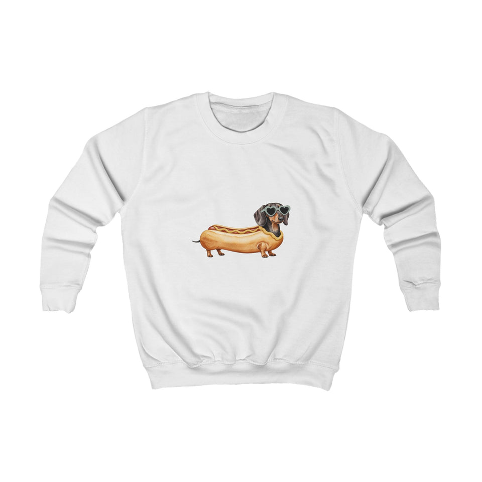 Hotdog-Dackel Kinder-Sweatshirt – Verspieltes Motiv