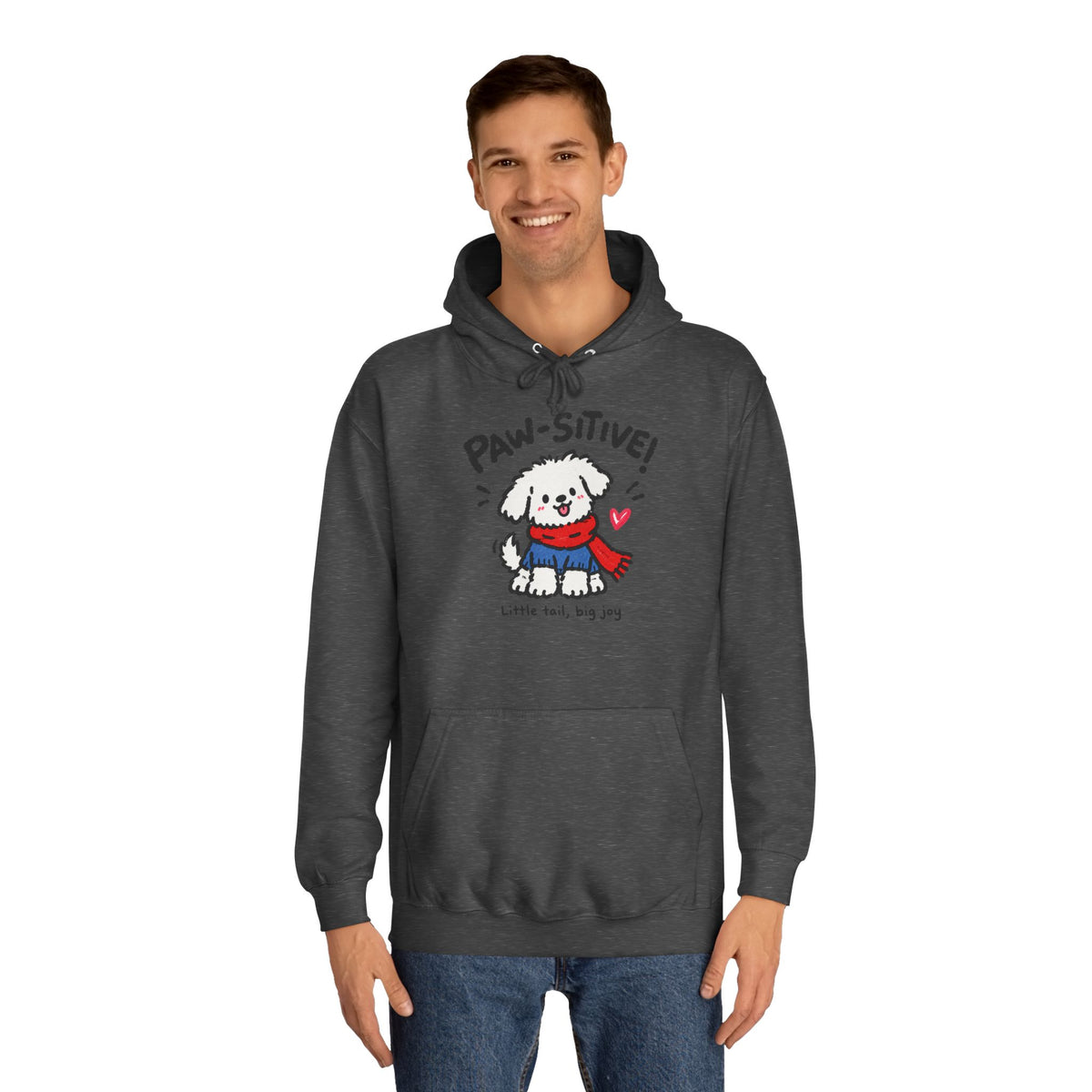 Paw-sitive Puppy Hoodie – "Stay Happy" Cute Dog Graphic Hoodie