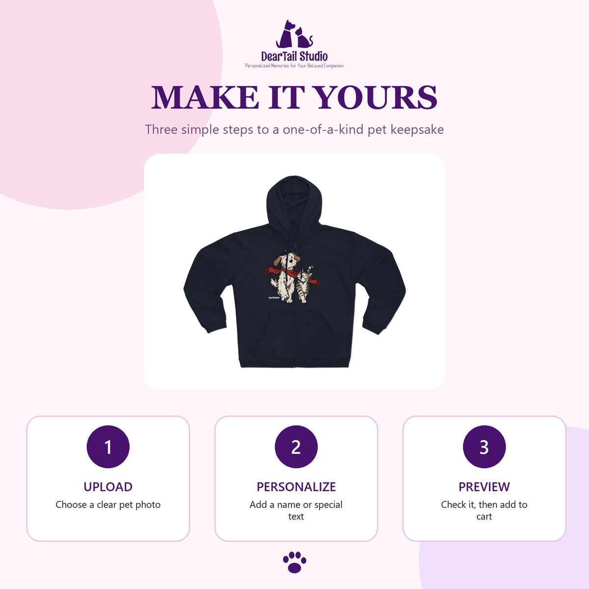 How to personalise an adult pet hoodie